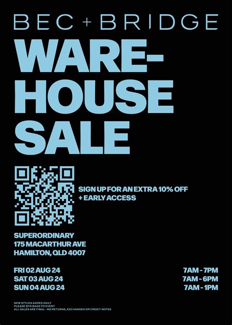 bec and bridge warehouse sale.